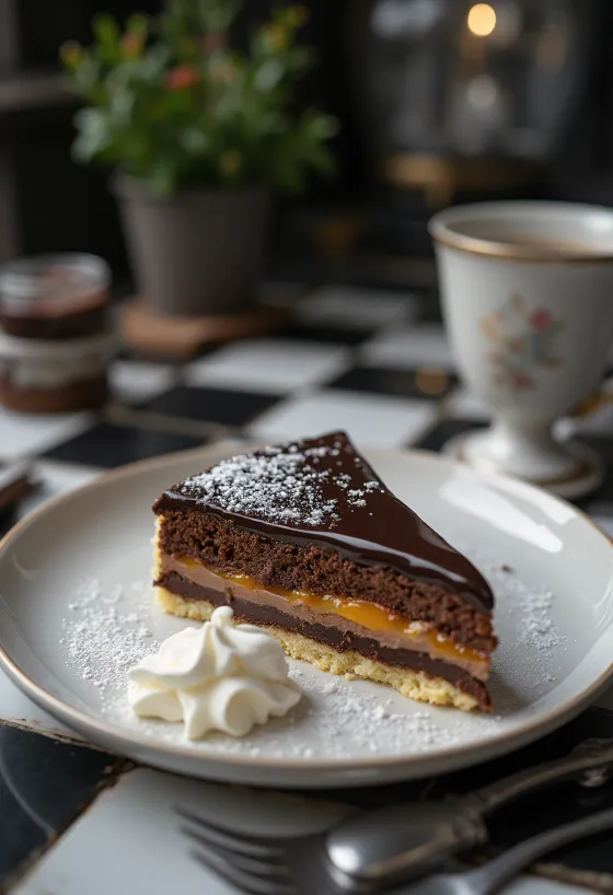 Sacher-kakku tarjoiltuna