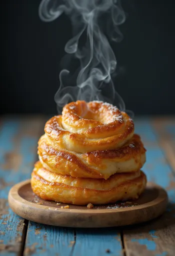 Kullanruskeaksi paistettu Kürtőskalács kanelisokerilla ripoteltuna