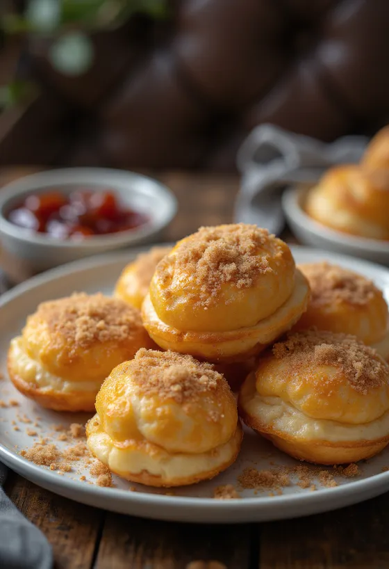 Æbleskiver kanelisokerilla ripoteltuna, tuoreena tarjoiltuna