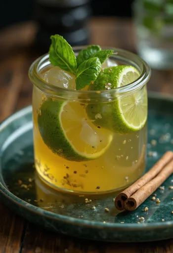 Makeanhapan lime tarjoiltuna lasipurkissa