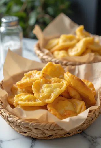 Kullanruskeaksi paistettu lángos, smetanalla ja juustoraasteella päällystettynä