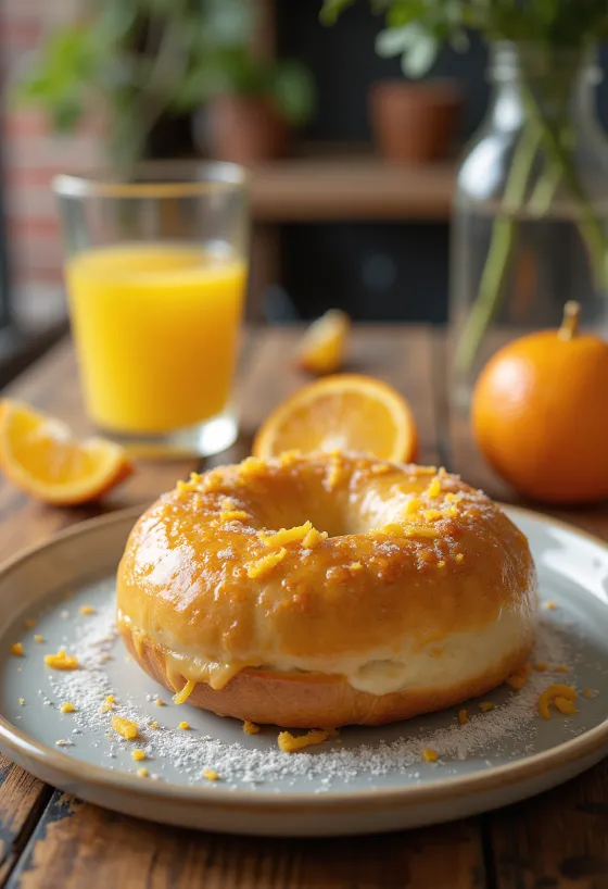 Appelsiinilikööribagel vastapaistettuna