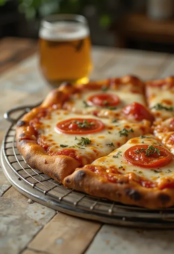 New York Style Pizza ohuella taikinalla ja suurilla viipaleilla