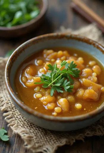 Rakuuna-inkivääri-seesamikastike tarjoiltuna