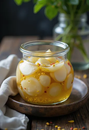 Viipaloituja vesikastanjoita lasipurkissa