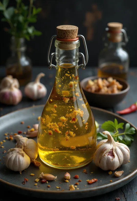 Tulinen valkosipulikastike tarjoiltuna