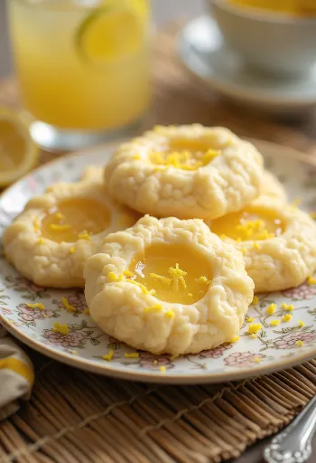 Hunaja-sitruunalinzerit tarjoiltuna