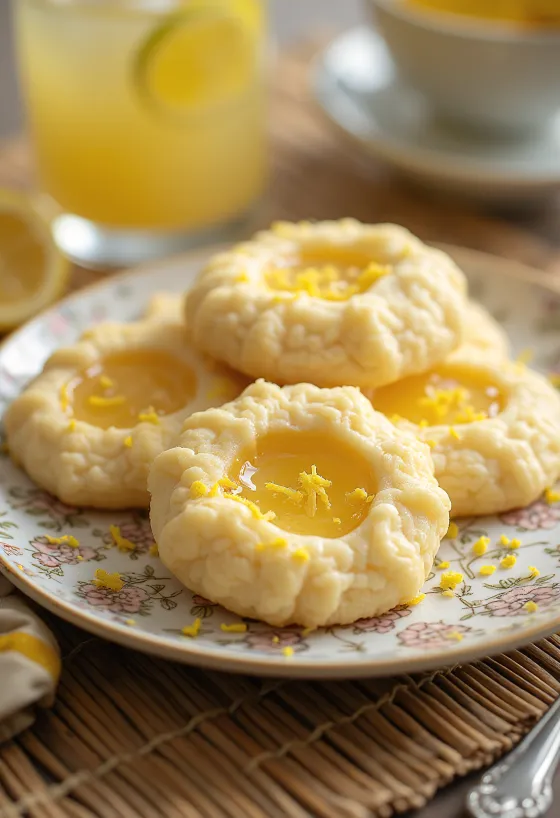 Hunaja-sitruunalinzerit tarjoiltuna