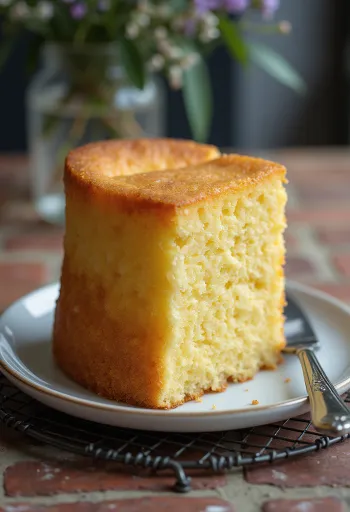 Kullankeltainen vaniljakakkupohja ritilällä