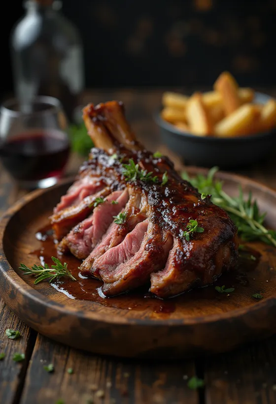 BBQ-karitsanniska tarjoiltuna