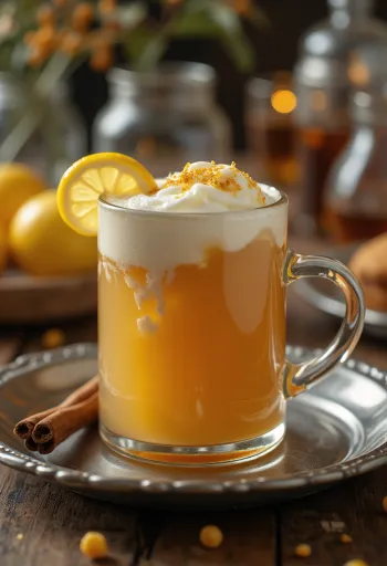 Lehmuksenkukkasiideri lasissa tarjoiltuna