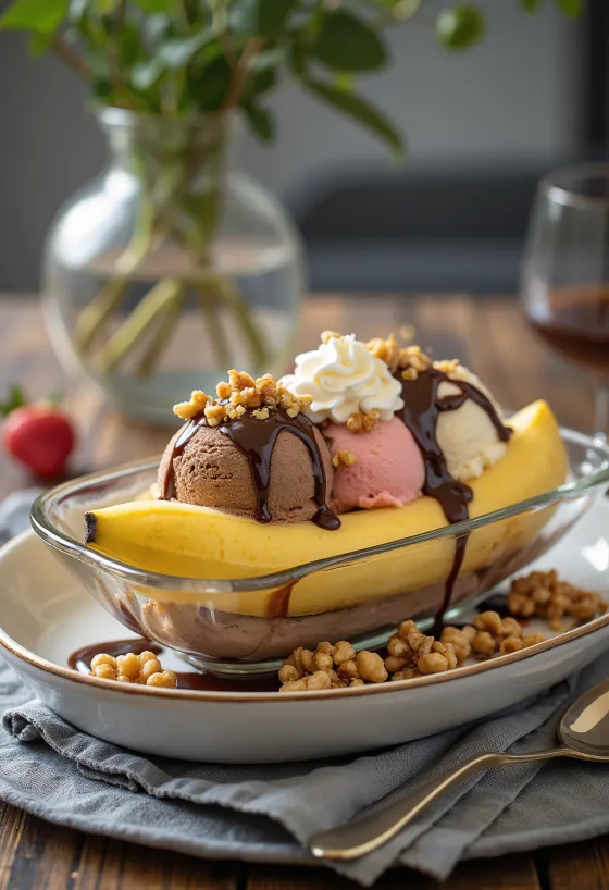 Banana Split tarjoiltuna