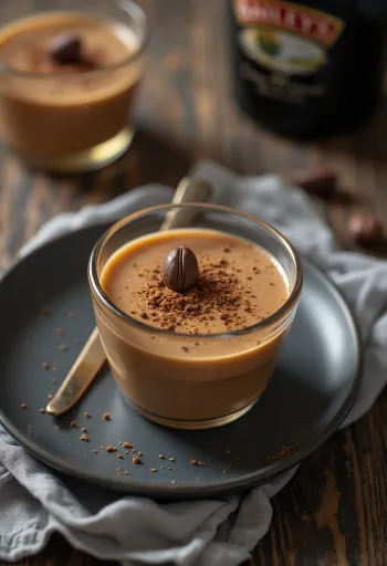 Kotitekoinen Bailey's pullossa tarjoiltuna