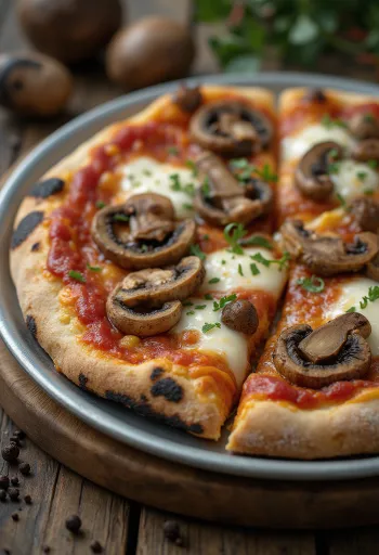 Pizza ai Funghi di Bosco metsäsienillä ja mozzarellalla