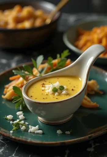 Curry-kermasipulikastike tarjoiltuna