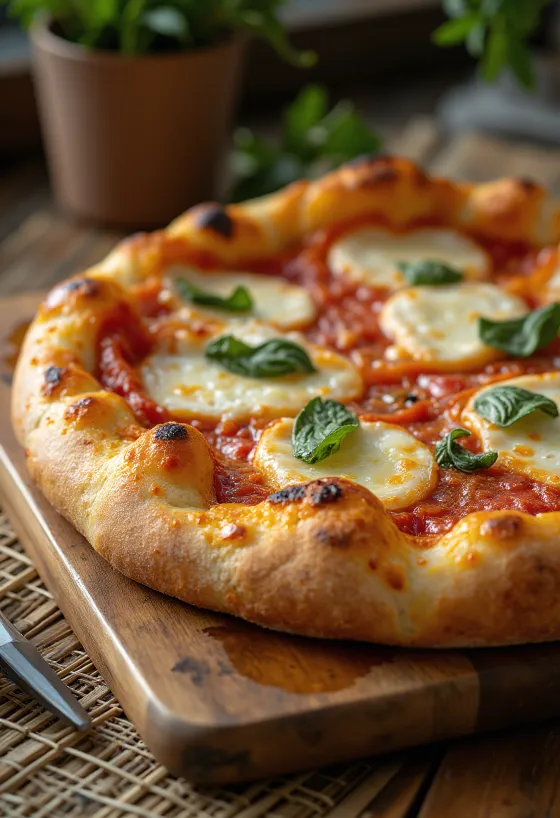 Pizza al Taglio paksulla pohjalla ja mozzarella-juustolla