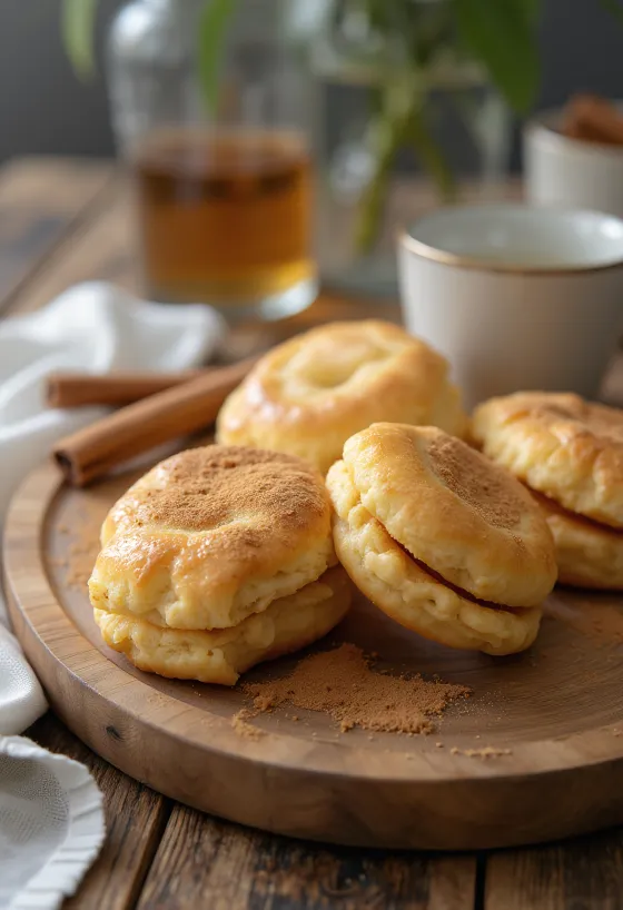 Tarjoiltuja maitorahka-kanelilinzereitä