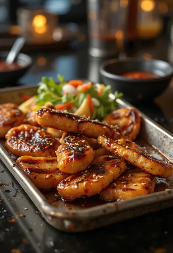 BBQ-grillatut tuliset soijasuikaleet