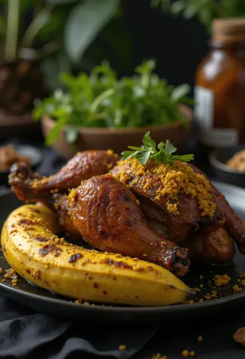 Betutu-ankka tarjoiltuna riisin ja höyrytettyjen vihannesten kera