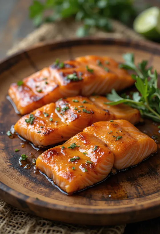 Savustettu BBQ-lohi hunaja-sinappiglasyyrilla