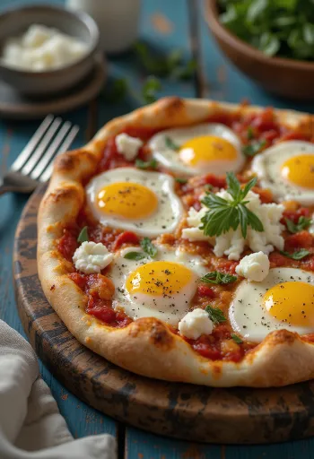 Pizza alla Norma sisilialaisella munakoisolla ja ricottalla