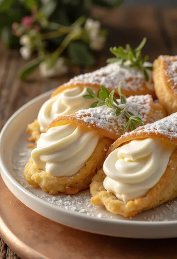 Vaniljacannoli tarjoiltuna