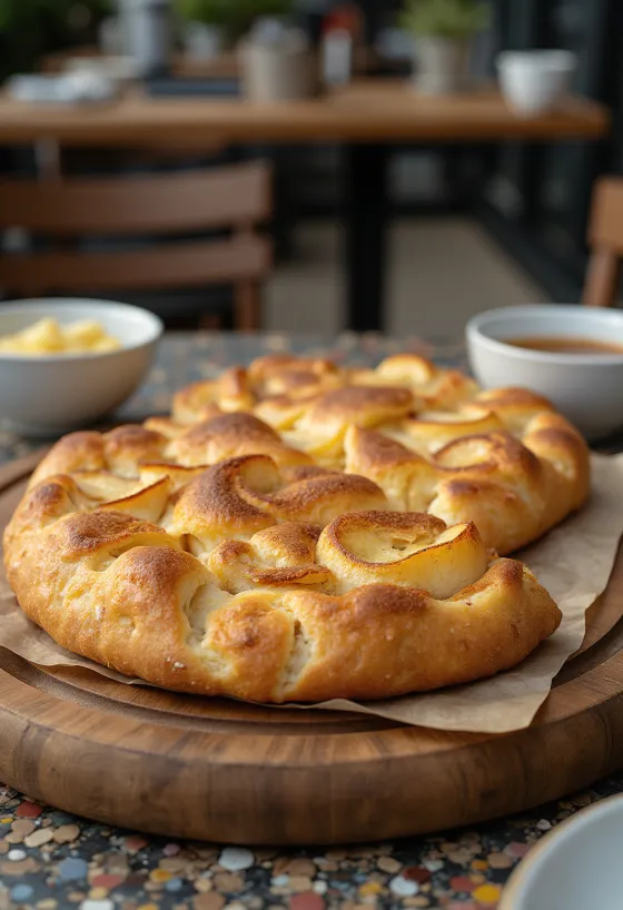 Tarjoiltu omena-kanelifocaccia