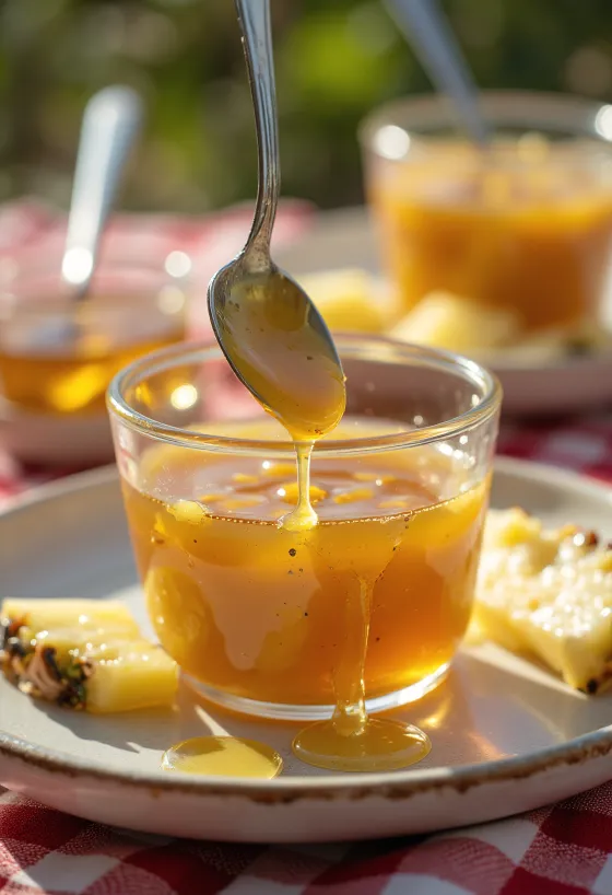 Tarjoiltu ananas-hunajaglace