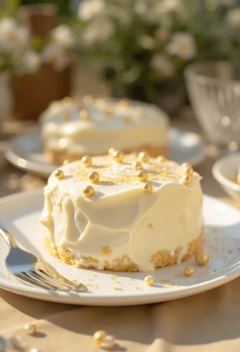 Kimallekakku valkoisella kuorrutuksella