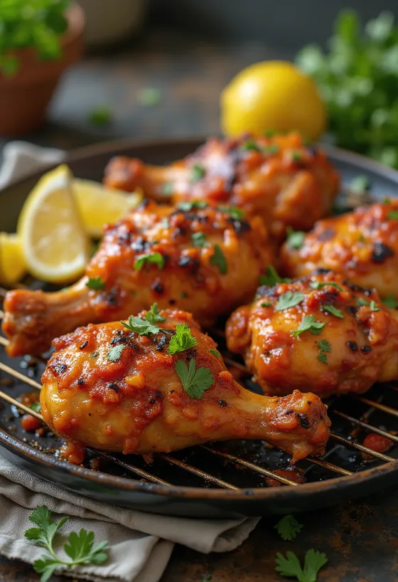 Peri-Peri Chicken, paistettu mausteinen kana korianterilla ja sitruunalla