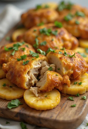 Acarajé kanalla, tapiokapalloilla, paistetulla banaanilla ja korianterilla koristeltuna