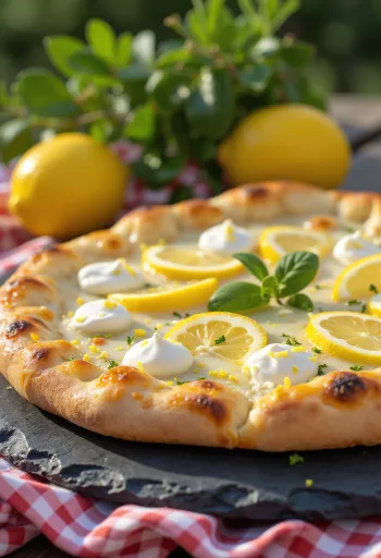 Pizza al Limone tarjoiltuna