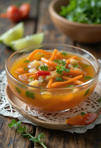 Nuoc cham -kastike tarjoiltuna