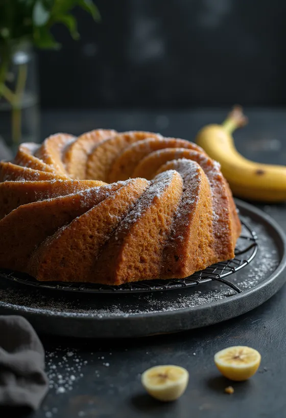 Banaanikahvikakku tarjoiltuna