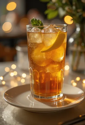 Long Island Iced Tea -cocktail sitruunaviipaleella koristeltuna