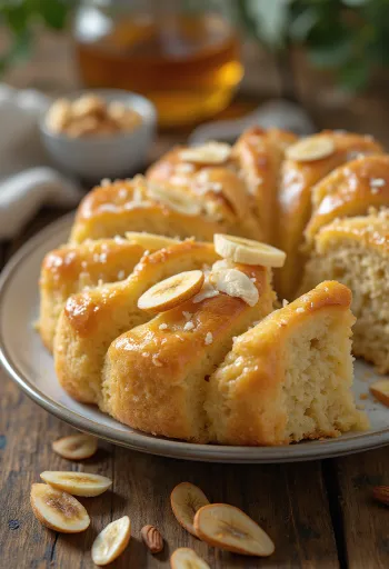 Hunaja-banaanikakku tarjoiltuna