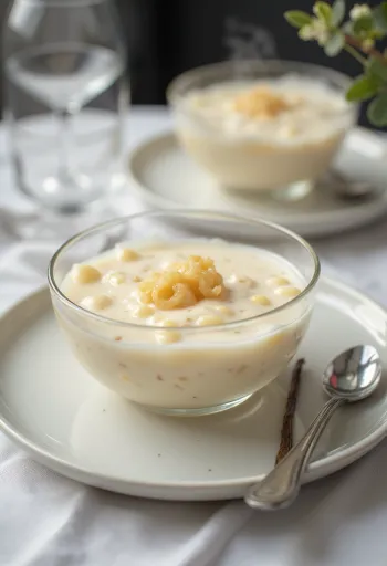 Tapiokavanukas vaniljalla ja maidolla, kermaisessa muodossa