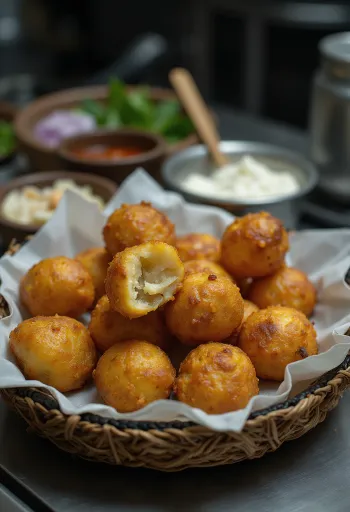 Ksheerannam appam, tarjoiltuna tuoreen kookosraasteen ja kanelin kera