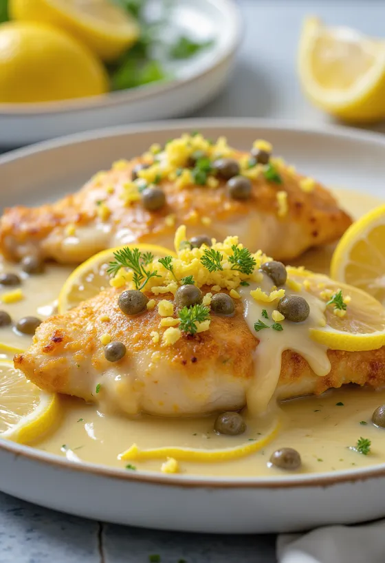 Piccata al Limone, sitruunainen kananrinta kapriskastikkeella