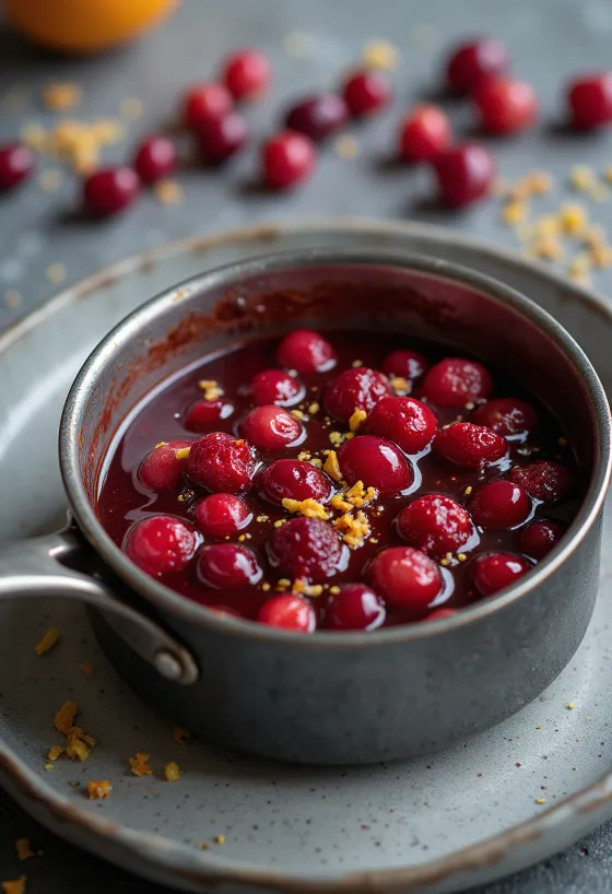 Karpalo-appelsiinikuorrute tarjoiltuna