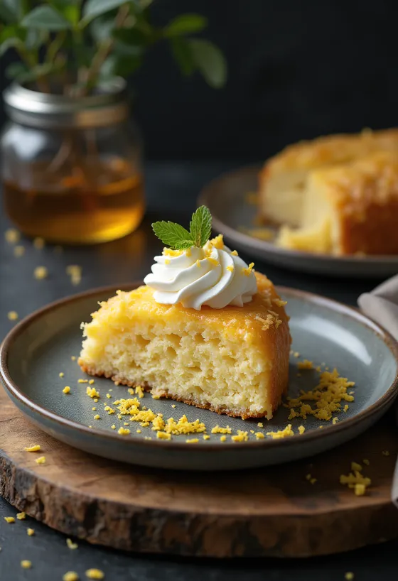 Kookosjauhokakku tuoreilla hedelmillä koristeltuna