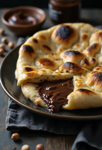 Nutella-naanleipä tarjoiltuna