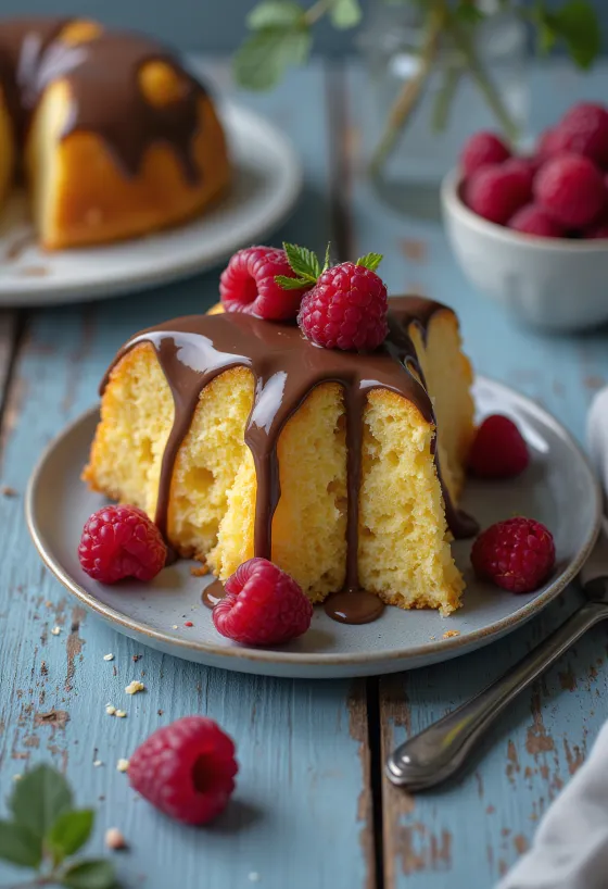Pandoro maitosuklaalla, tarjoiltuna tuoreilla marjoilla ja kaakaojauheella