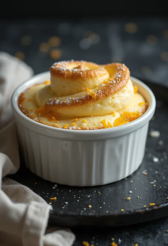 Vanilja-appelsiinikohokas tarjoiltuna