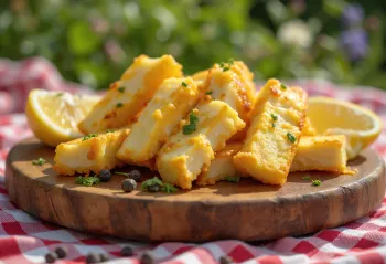 Vegaaninen saganaki, tofulla ja persiljalla