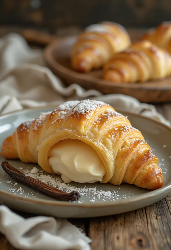 Tarjoiltu Bourbon-vaniljacroissant