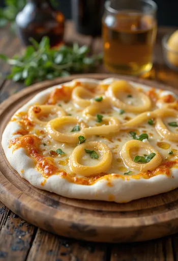Pizza ai Cipollotti kevätsipulilla ja juustolla