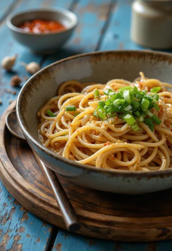 Zaru soba shichimi togarashilla, soijakastikkeella ja tuoreella inkiväärillä tarjoiltuna