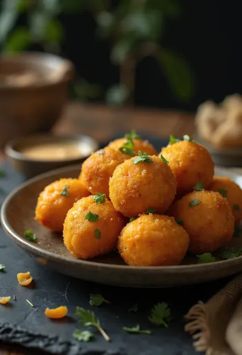 Coxinha bataatilla, brasilialainen ruoka täytetty rapealla bataattimaitorahkalla