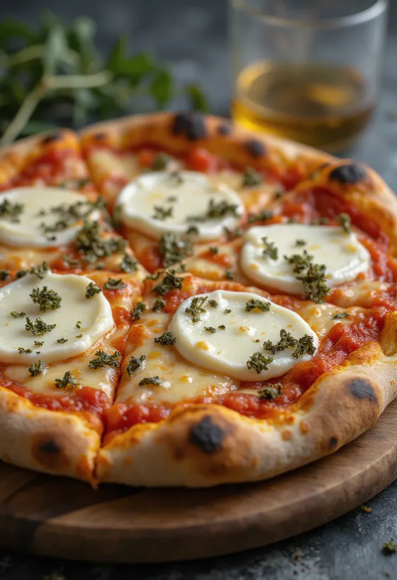 Pizza ai Formaggi di Capra vuohenjuustoilla ja mozzarellalla